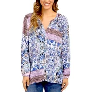 NYDJ Long Sleeve Boho Print Tunic
